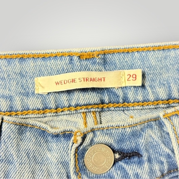 Levi’s Wedgie Straight Leg Raw-Hem Jeans Sz 29 - Picture 10 of 12